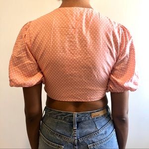 Lovers + Friends Tops - Lovers + Friends Pink Polka Dots Crop Top Lovers + Friends Tops - Lovers + Friends Pink Polka Dots Crop Top